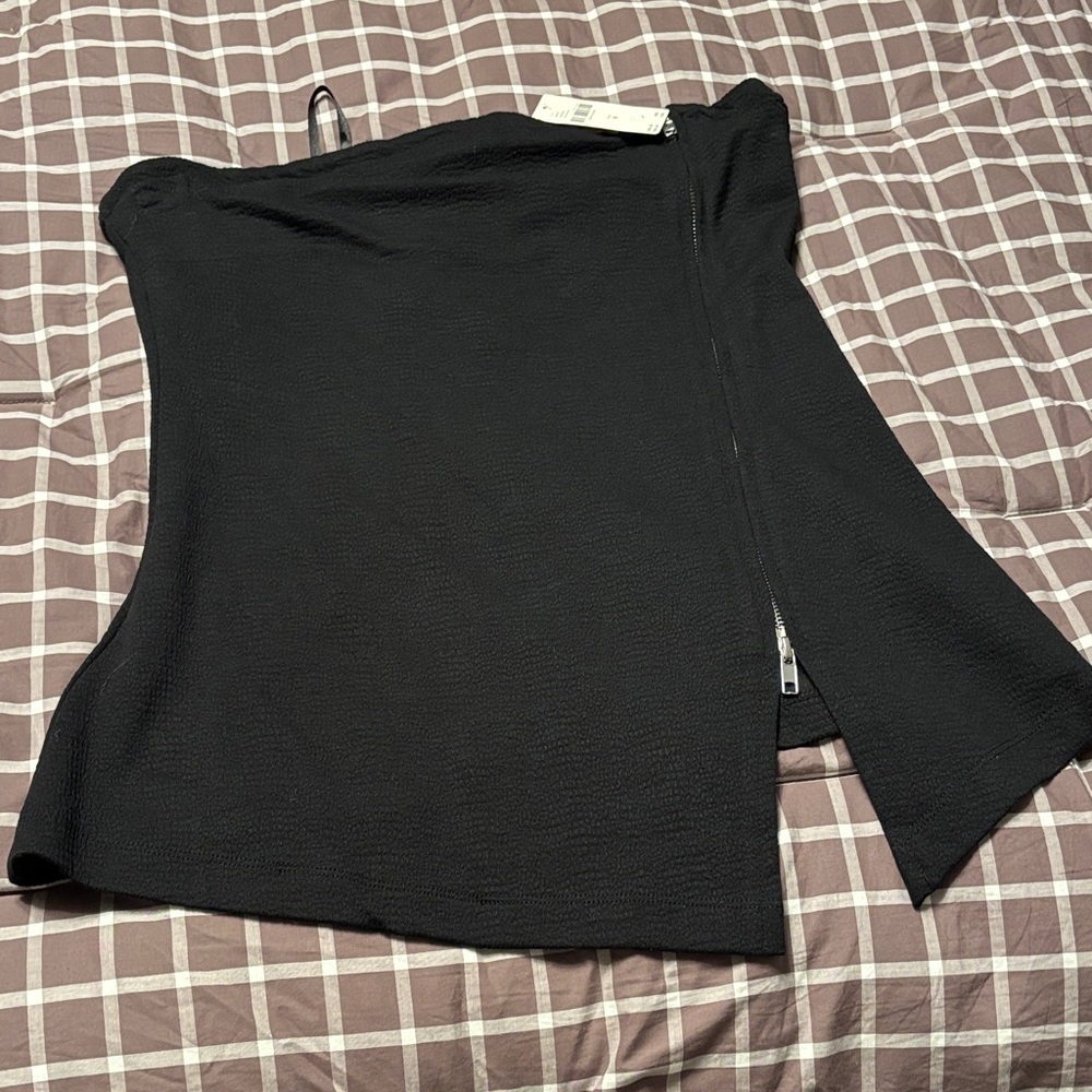 BNWT Maeve strapless black zip top - Picture 2 of 8